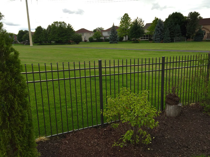 Aluminum fence installation in Lisle, Illinois