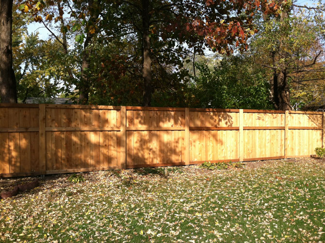 Wood fence installation in Bolingbrook, Illinois