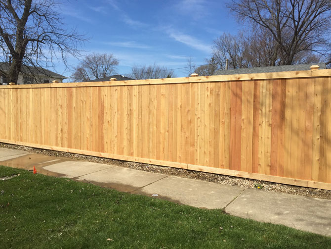 Wood fence installation in Bolinbrook, Illinois
