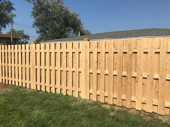 Wood fence installation in Warrenville, Illinois